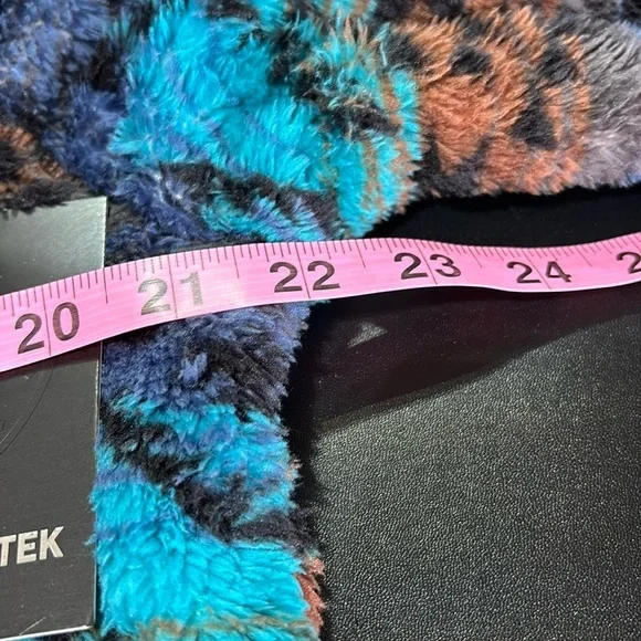 AriatTek Pullover Hoodie,Teddy Bear Fleece,Serape pattern,pockets,snap front - Picture 9 of 12